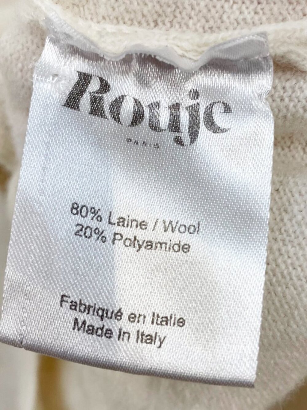 EUC Rouje Perrine Wool Blend Embroidered Cardigan Ivory 34, XS, 2 - Picture 6 of 7